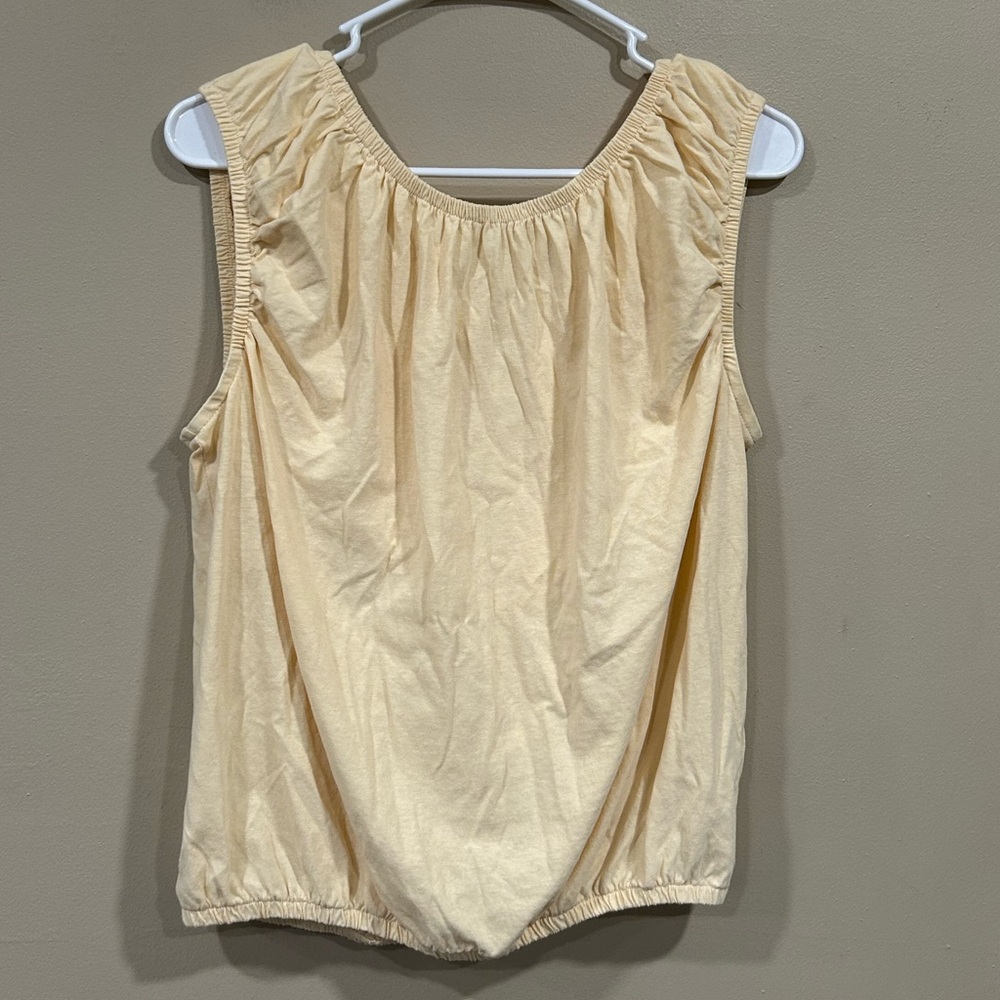 Madewell Women’s Pale Yellow Gathered Scoop Tank Size Medium NWT